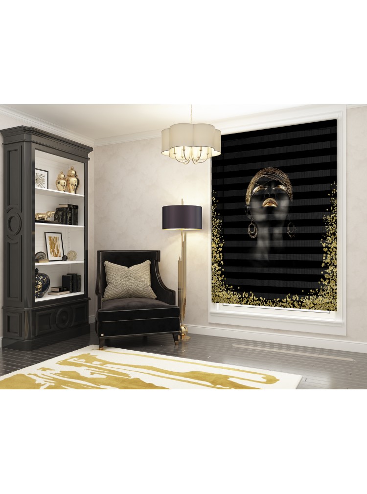 ZEBRA PERDE SİYAH BAYAN MODELİ